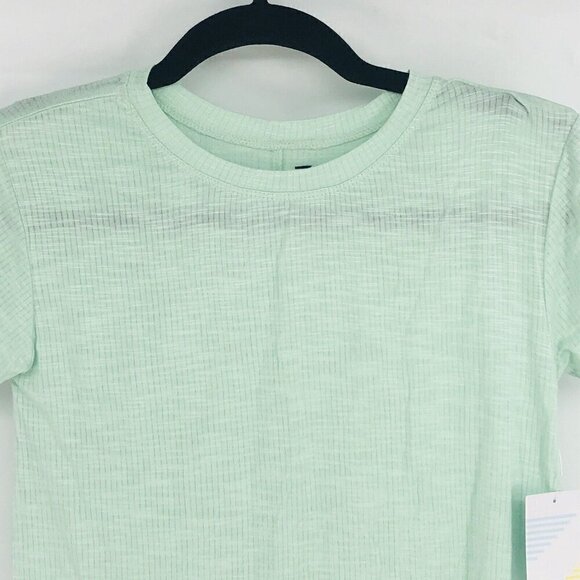 Z by Zella T Shirt Girls Size L 10-12 Green Knotted Back Detail Short Sleeve - Picture 2 of 7